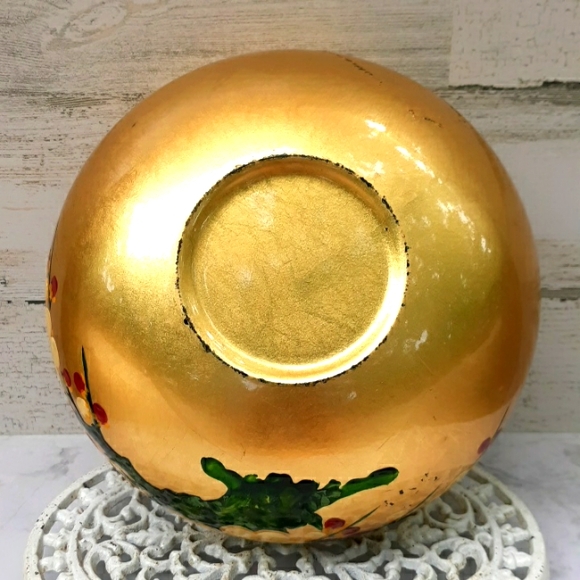 VTG HAND PAINTED JAPANESE LACQUERWARE BOWL - Picture 8 of 11